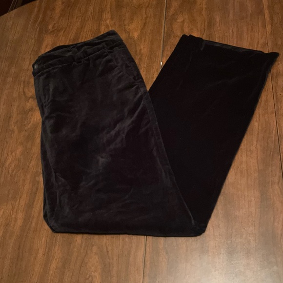Chaps Sz 12 Black Velvet Casual Spring Fall Preppy Winter Straight Leg Pants - Picture 1 of 8